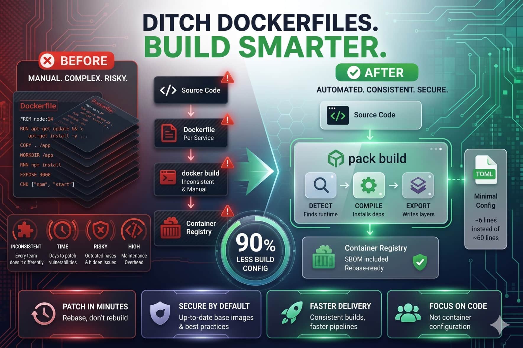 How Cloud Native Buildpacks Let Us Stop Writing Dockerfiles and Slash Build Config by 90%