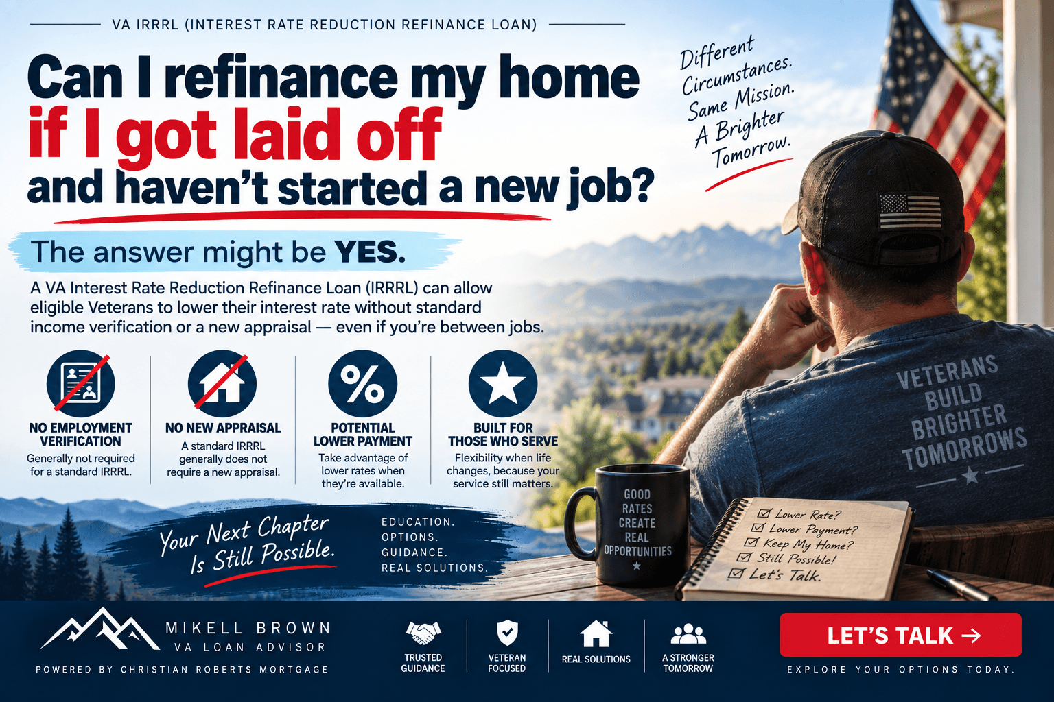 Can You Refinance a VA Loan While Unemployed? Why the VA IRRRL Is Different