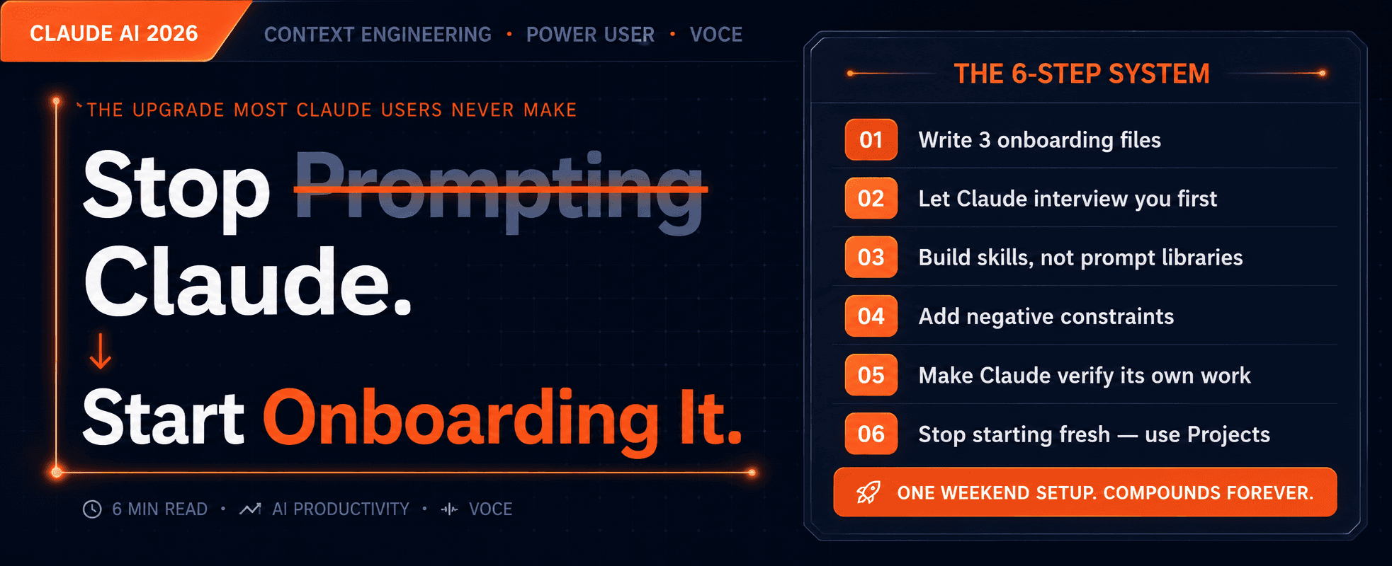 Stop Prompting Claude. Start Onboarding It.