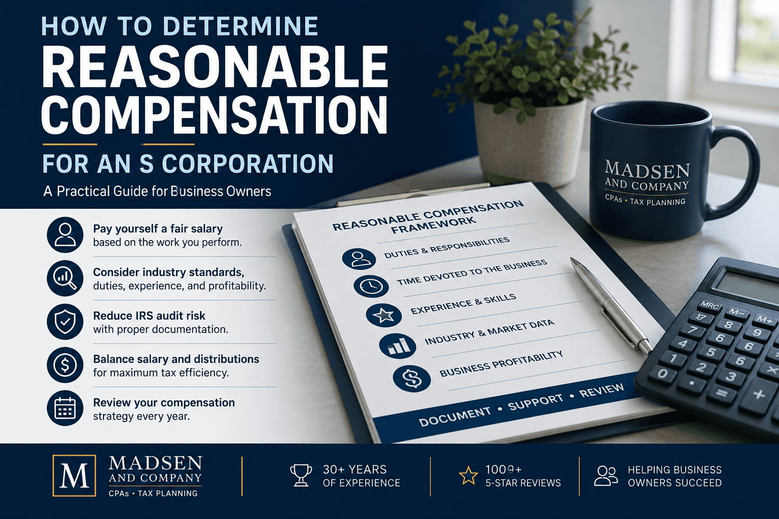 How to Determine Reasonable Compensation for an S Corporation