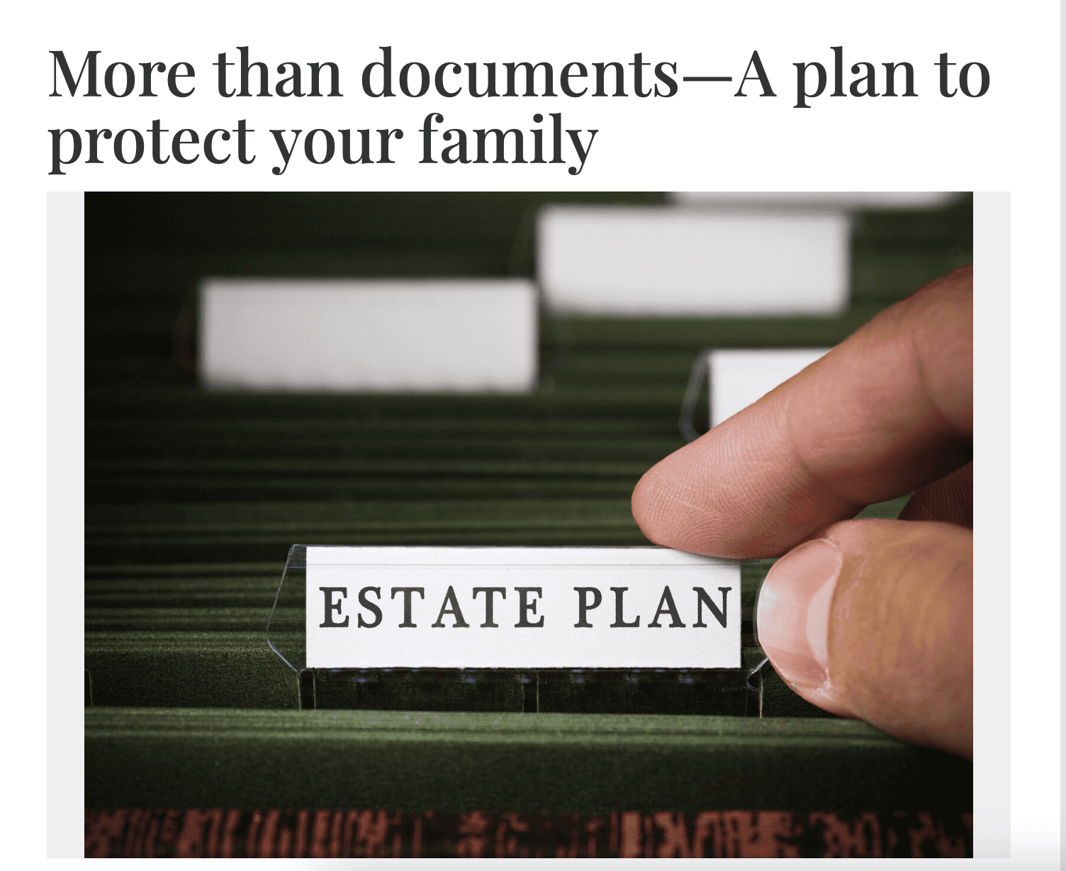 More than documents—A plan to protect your family