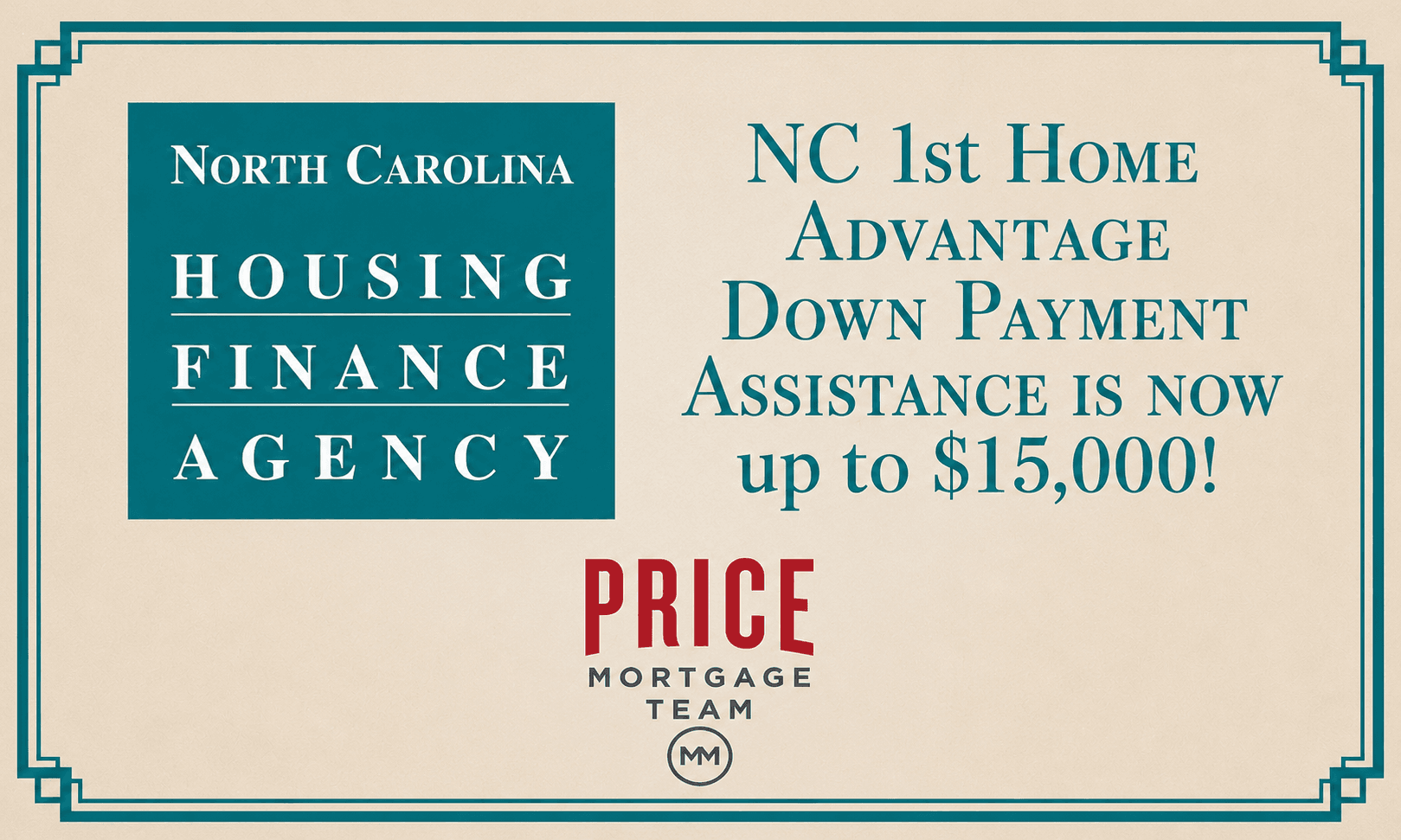 NCHFA NC 1st Home Advantage Down Payment Assistance is available up to $15,000