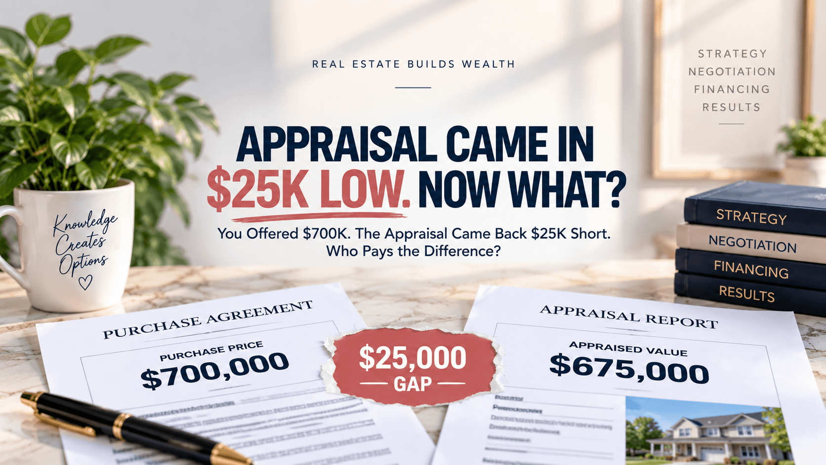 APPRAISAL CAME IN $25K LOW. NOW WHAT?