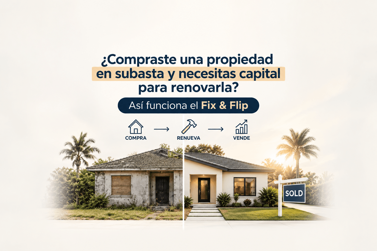 ¿Compraste una propiedad en subasta y necesitas capital para renovarla? Así funciona el Fix & Flip