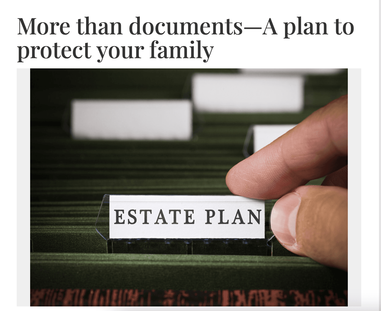 More than documents—A plan to protect your family